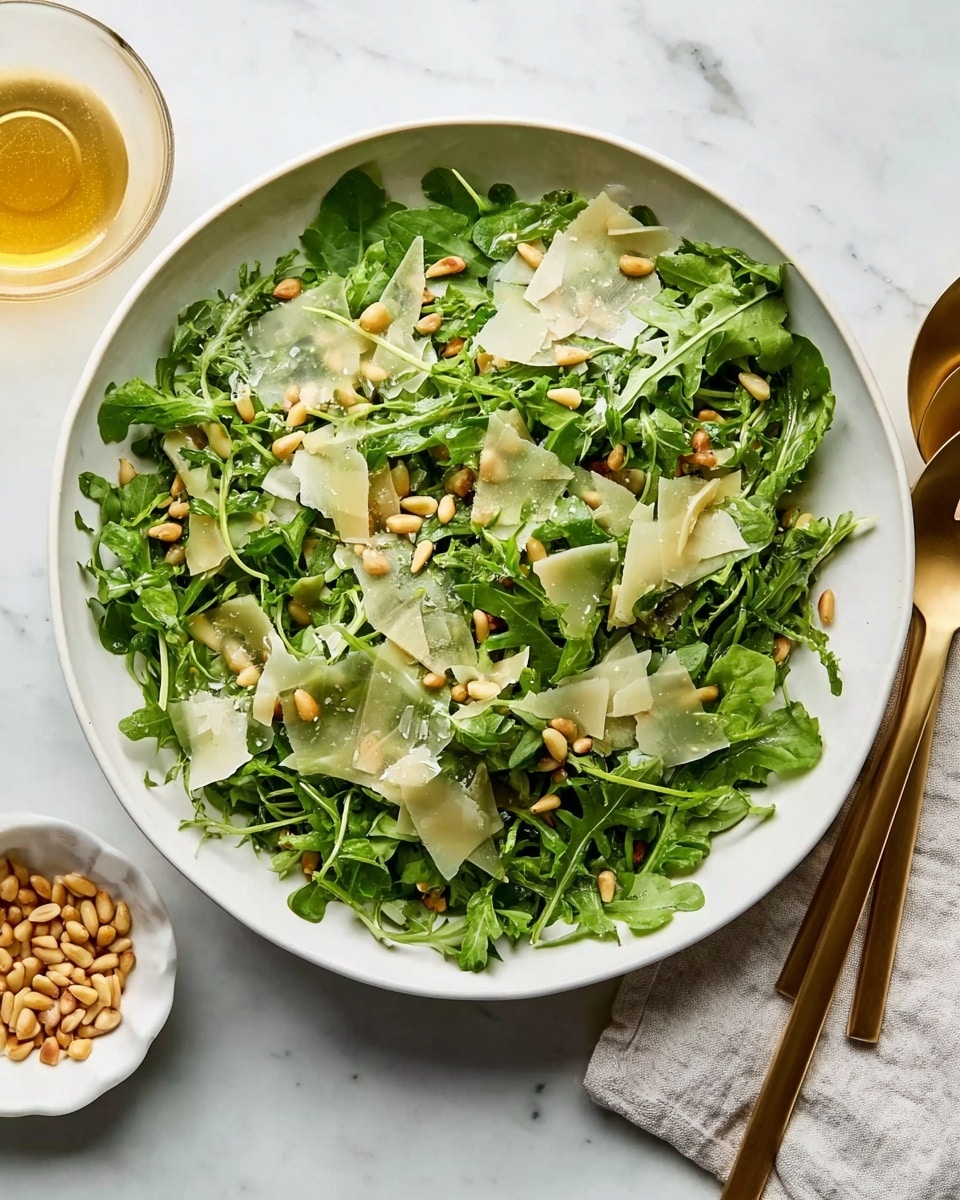 Balsamic-Glazed Mixed Greens with Parmesan and Toasted Pine Nuts