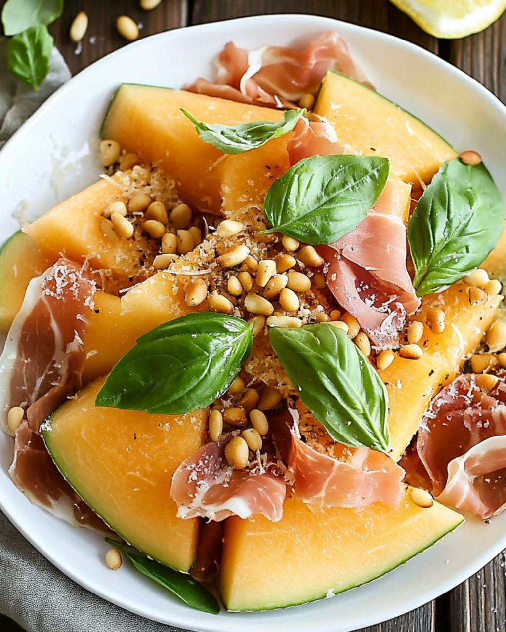 Grilled Pine Nut and Prosciutto Salad with Balsamic Vinaigrette