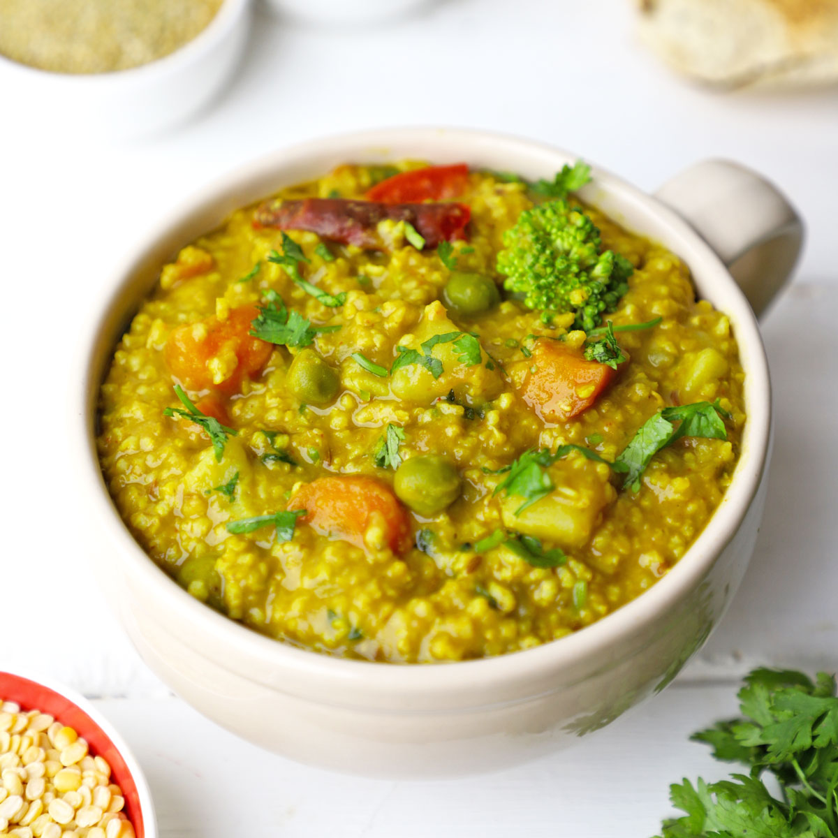 Hyderabadi Millet and Vegetable Khichdi with Spiced Tempering