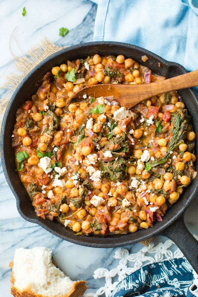 Savory Mediterranean Chickpea and Spinach Stew
