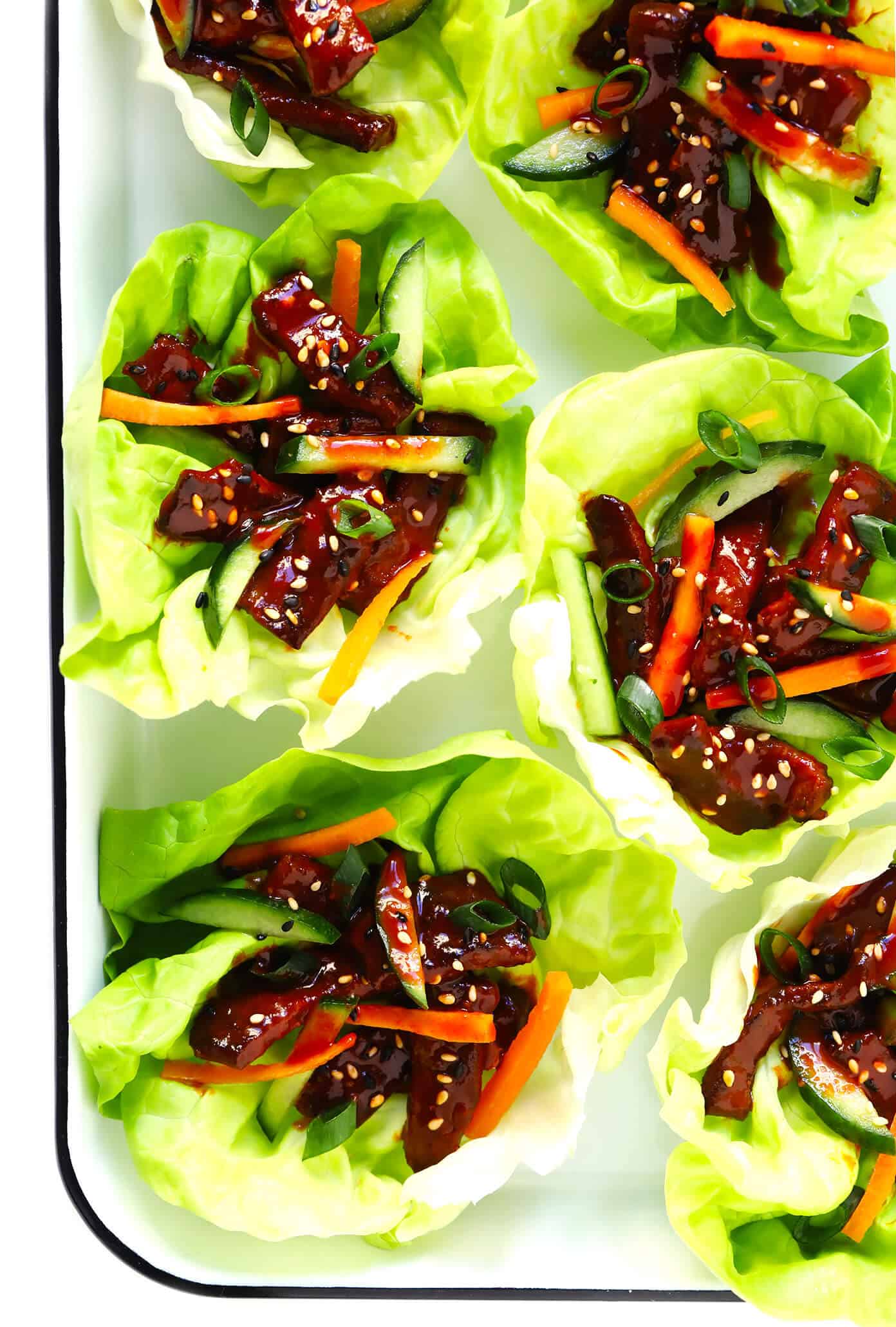 Korean-Style BBQ Beef Lettuce Wraps with Gochujang Sauce