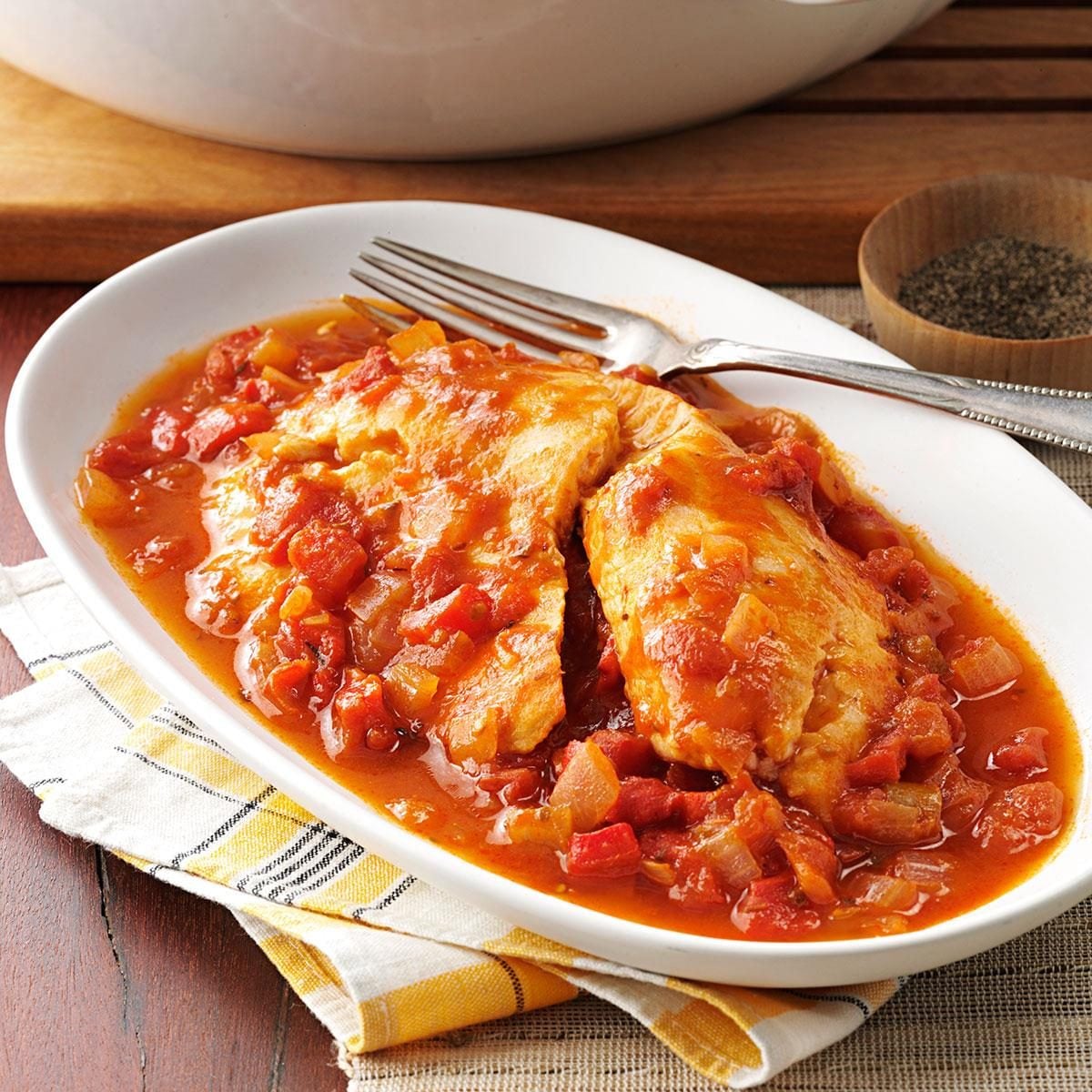 Injera-Crusted Tilapia with Spiced Tomato Berbere Sauce