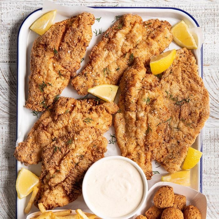 Pan-Fried Catfish with Cajun Cornbread and Spicy Remoulade