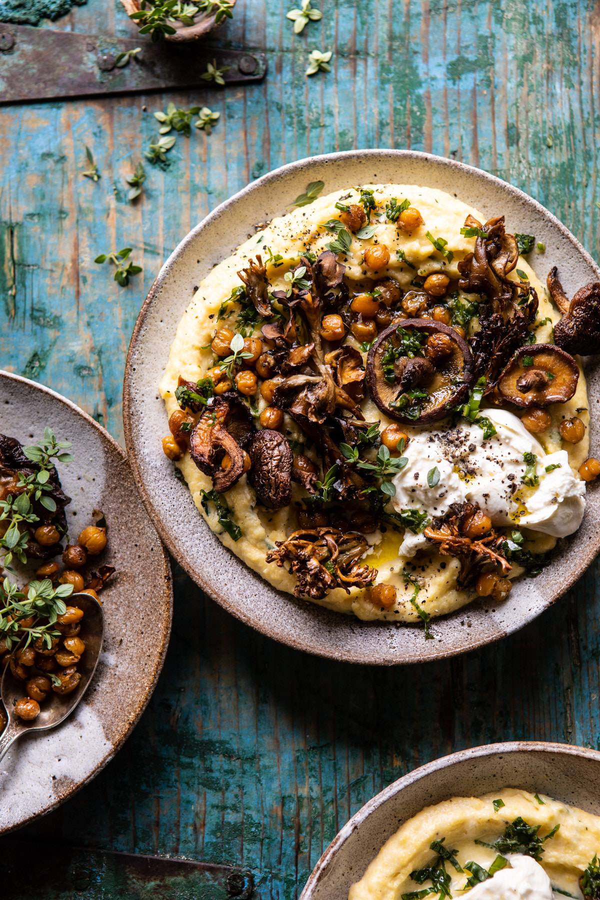 Citrus and Herb Polenta Salad with Roasted Chickpeas