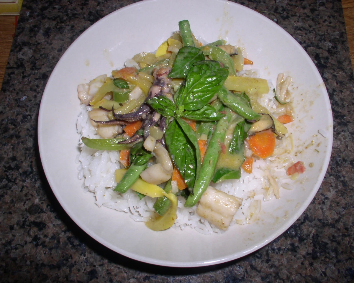 Hidden Coconut Curry Shrimp with Jasmine Rice