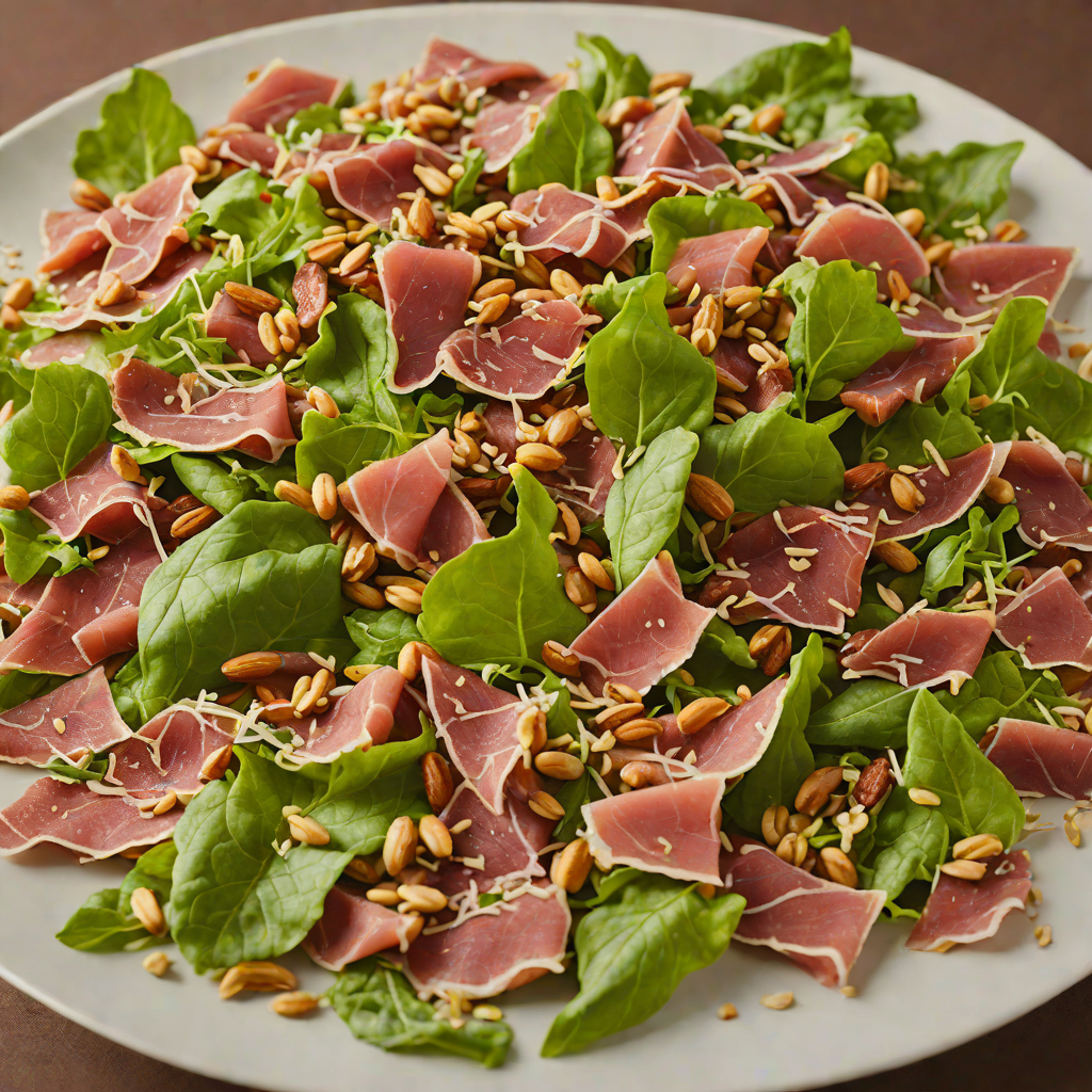 Balsamic Prosciutto Salad with Pine Nuts and Parmesan