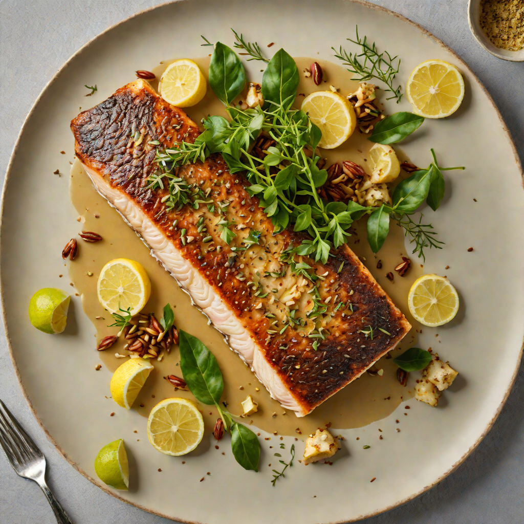 Slow-Roasted Barramundi with Lemon Myrtle and Wattleseed Butter