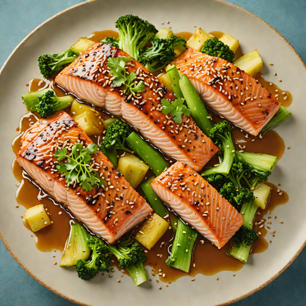 Pan-Seared Salmon with Honey Soy Glaze and Sesame Bok Choy