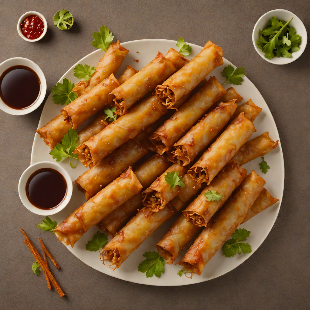 Pan-Fried Pork Lumpia with Sweet-Spiced Vinegar Dipping Sauce