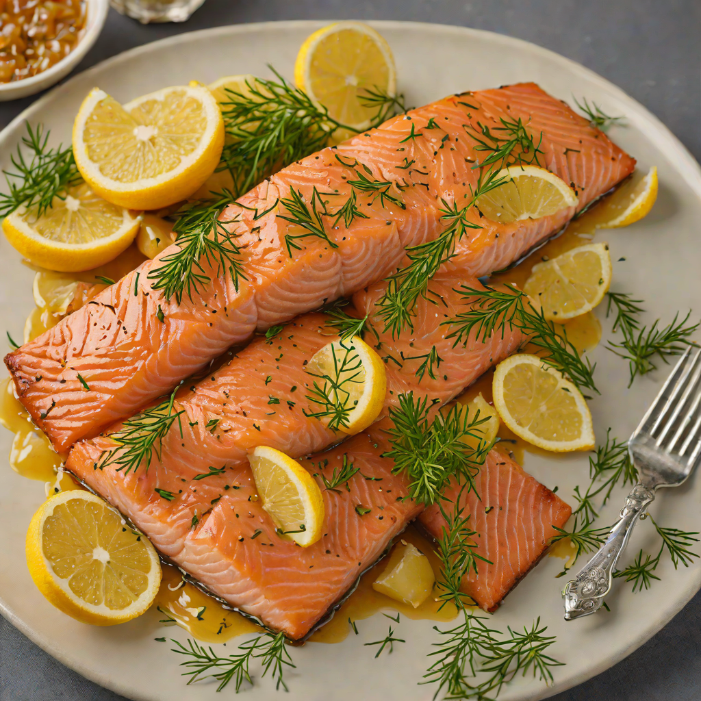 Maple-Glazed Smoked Salmon with Lemon and Dill