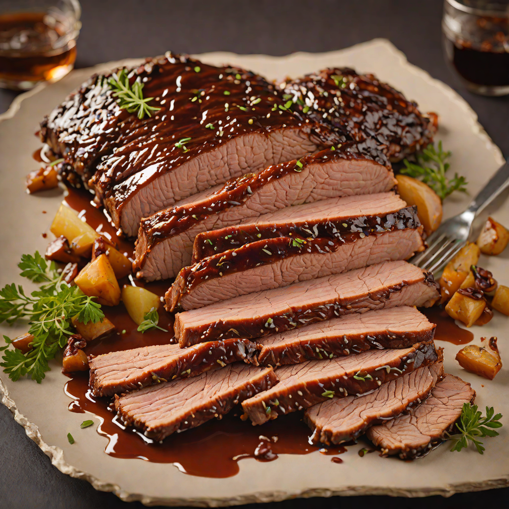 Hickory-Smoked Beef Brisket with Maple-Bourbon Glaze