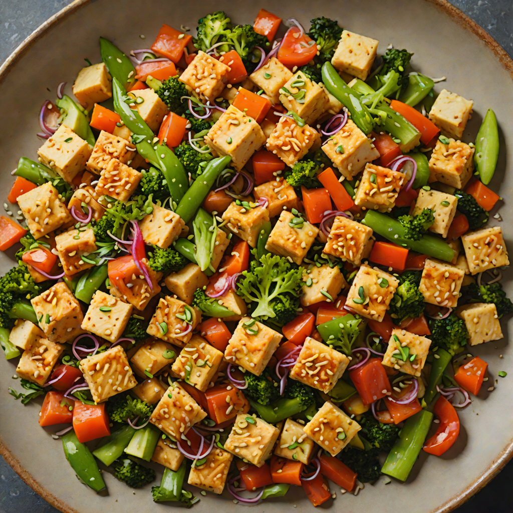 Stir-Fried Tofu with Garlic and Mixed Vegetables