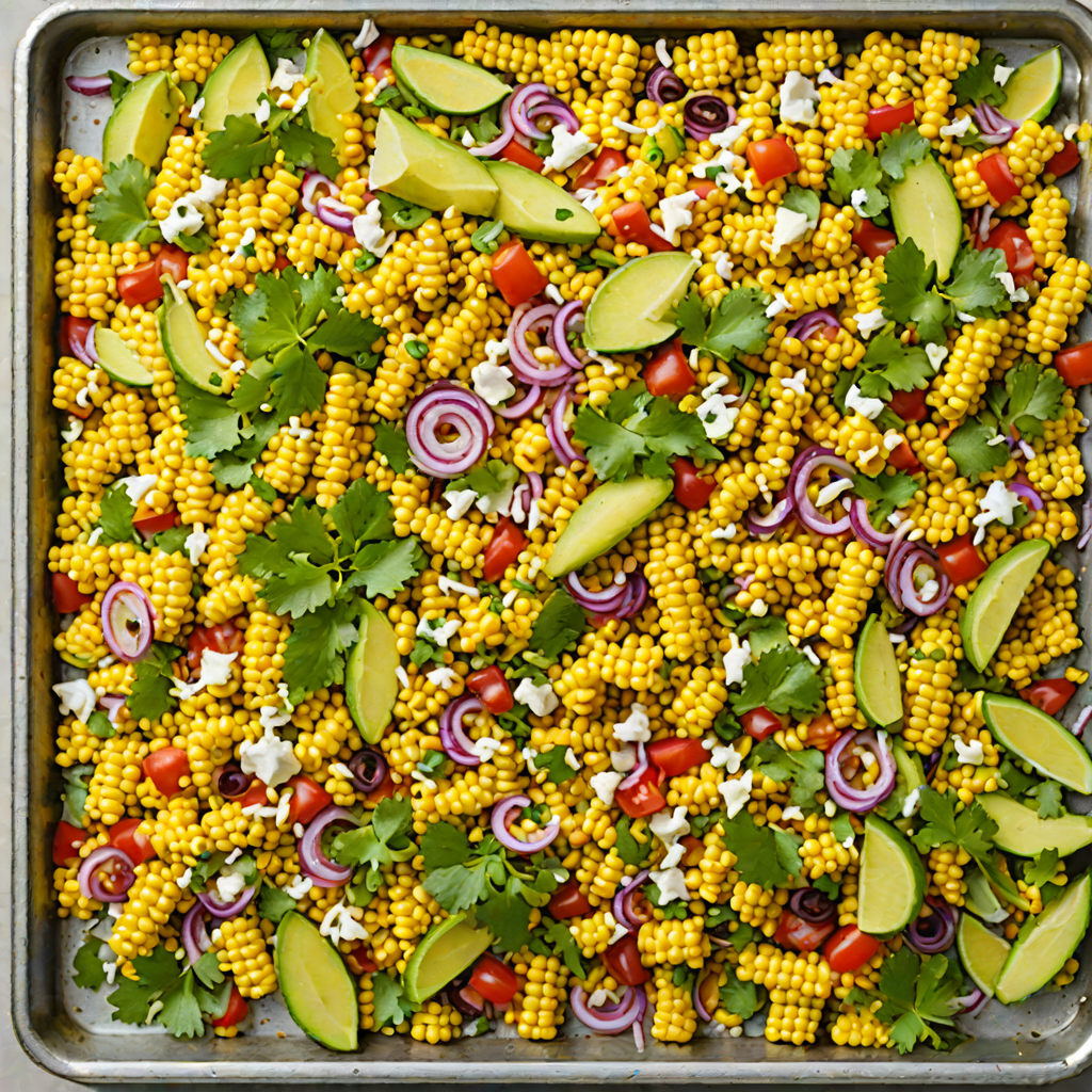 Sheet Pan Roasted Mexican Street Corn Salad