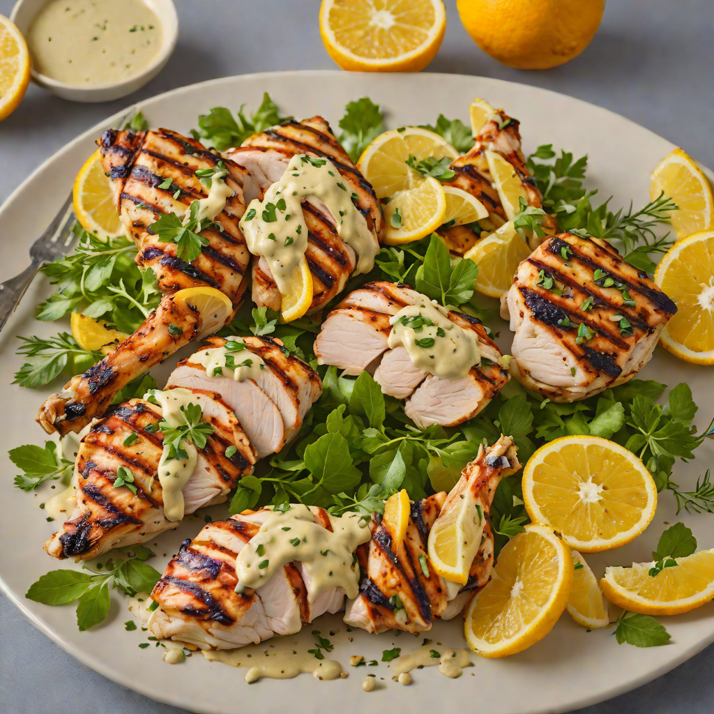 Regional Herb-Marinated Grilled Chicken with Citrus Tahini Dressing