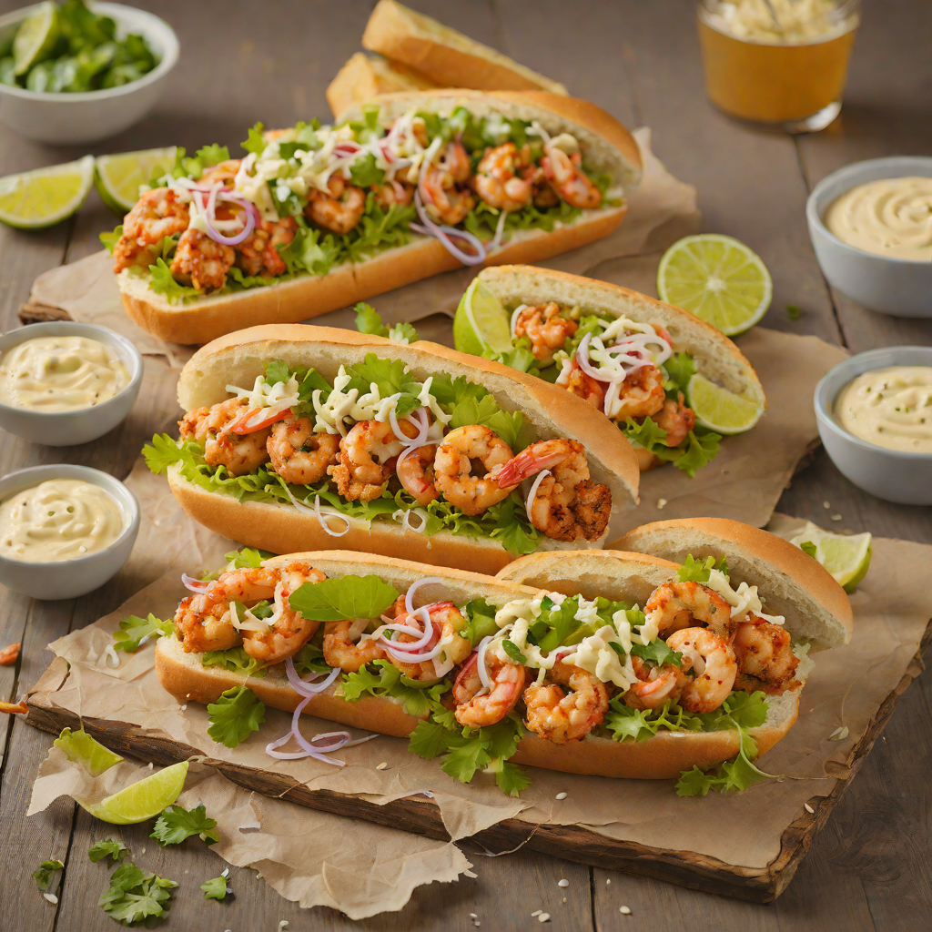 Slow-Simmered Creole Shrimp Po' Boy with Remoulade Sauce