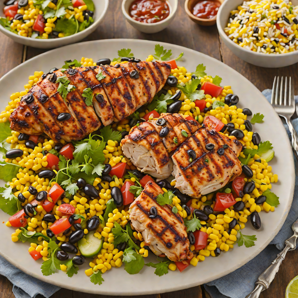 Grilled Cajun-Spiced Chicken with Corn and Black Bean Salad