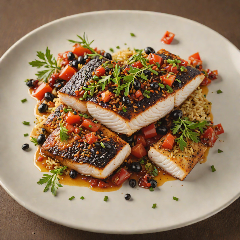 Pan-Seared Sea Bass with Tomato and Olive Tapenade