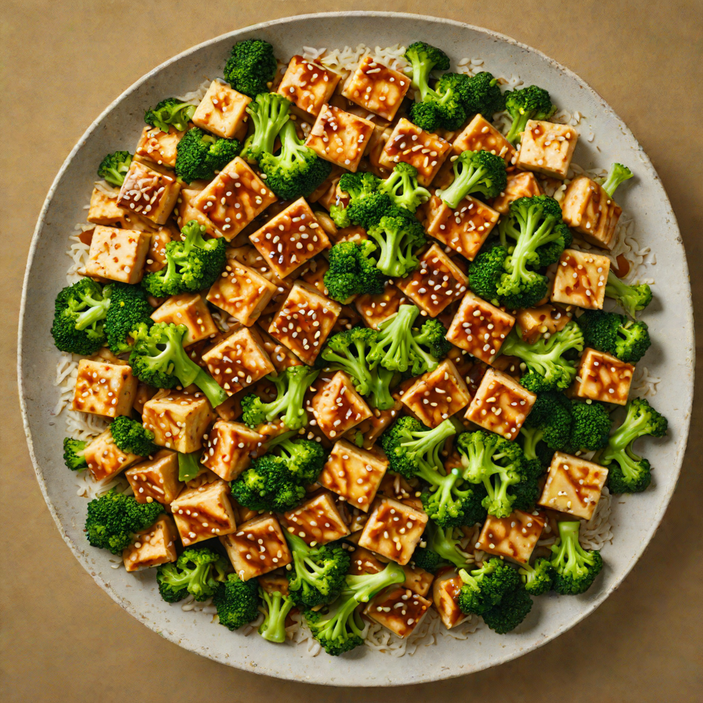 Stir-Fried Tofu and Broccoli in Garlic Soy Glaze