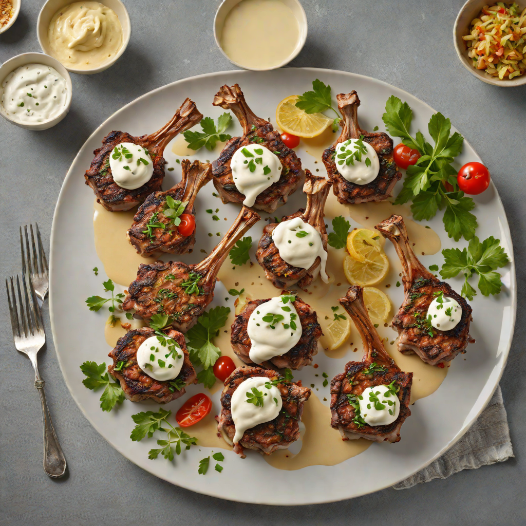 Pan-Seared Herb-Crusted Lamb Chops with Garlic Yogurt Sauce