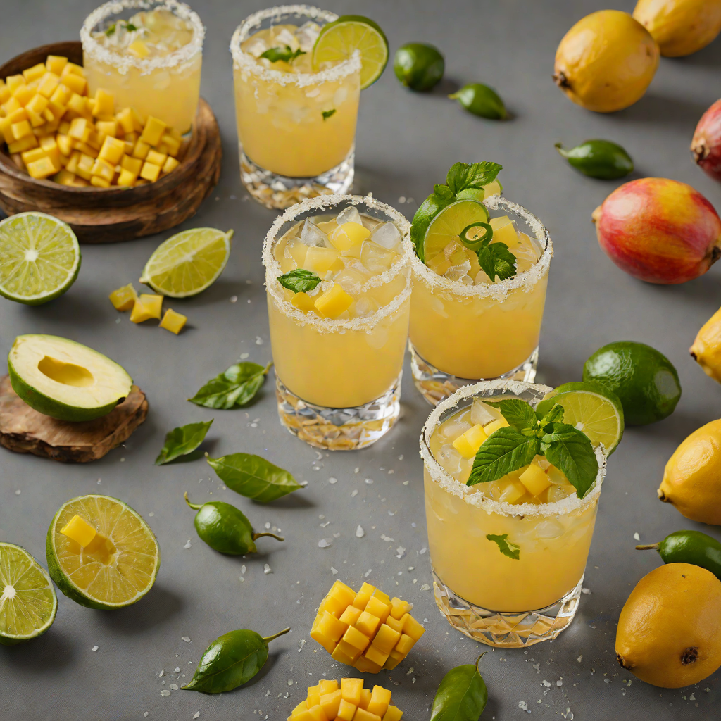 Mango and Jalapeño Margarita with Fresh Lime and Agave