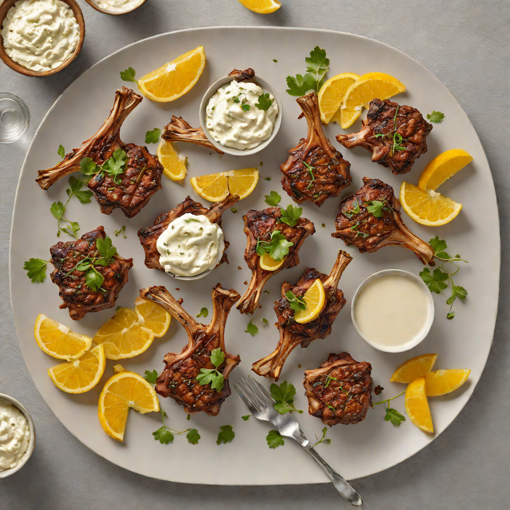 Citrus-Cumin Roasted Lamb Chops with Garlic Yogurt Sauce