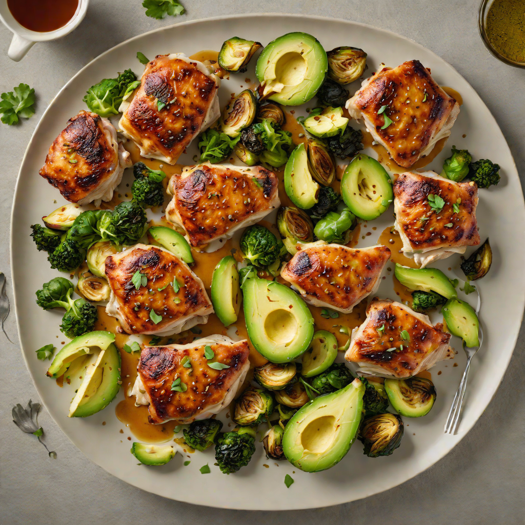 Pan-Seared Chicken Thighs with Roasted Brussels Sprouts and Avocado Oil