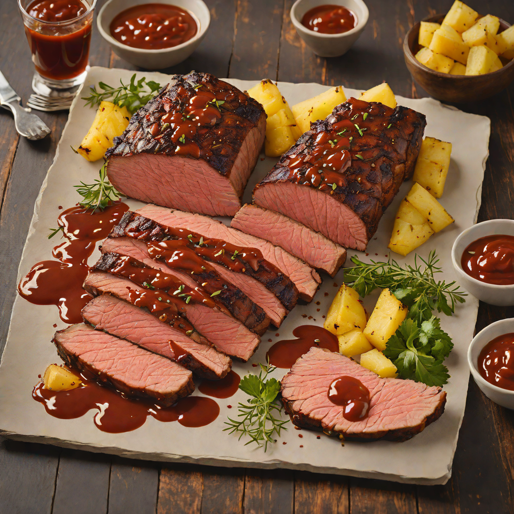 Smoked Tri-Tip with Charred Pineapple BBQ Sauce