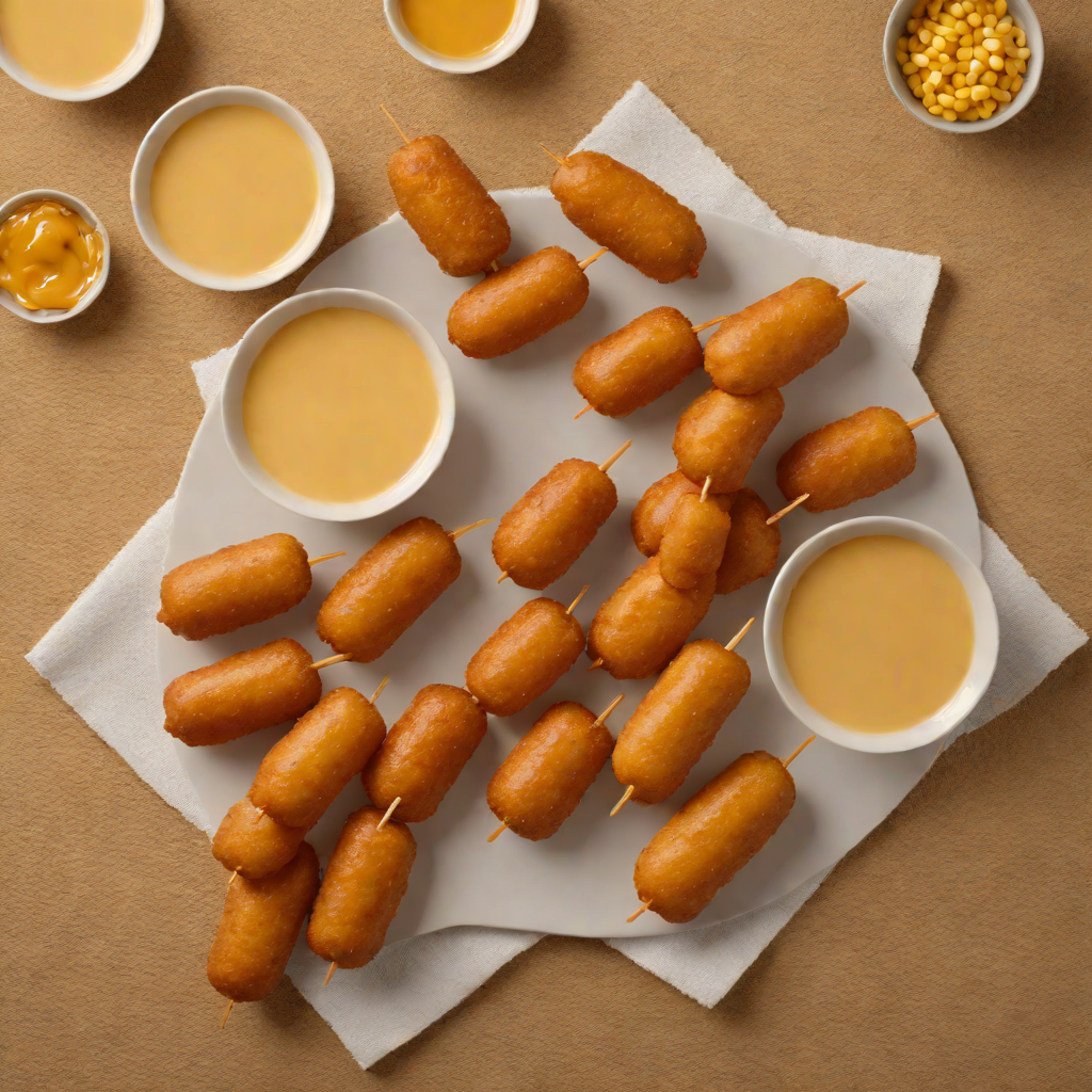 Family Fun Park Style Mini Corn Dogs with Honey Mustard Dip