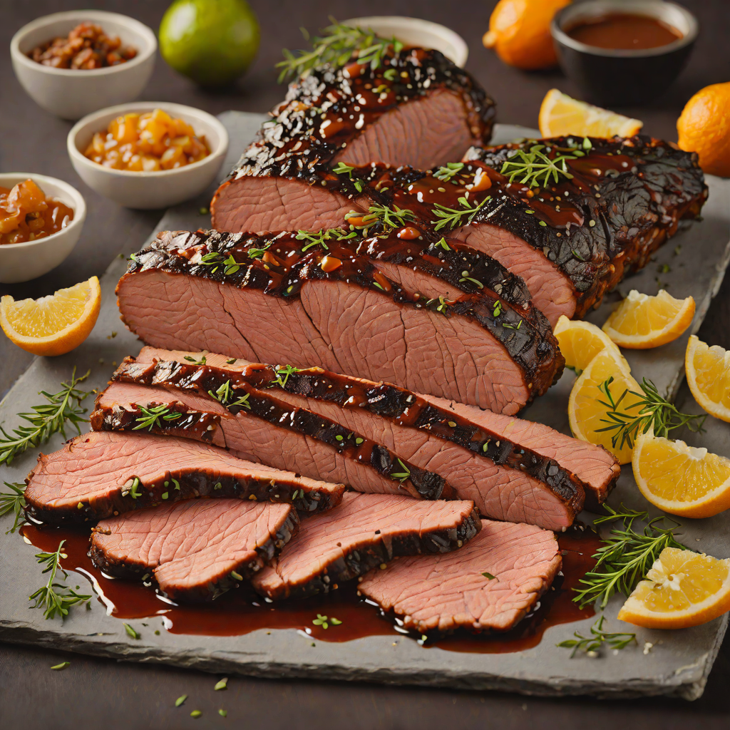 Charcoal-Smoked Beef Brisket with Citrus BBQ Glaze