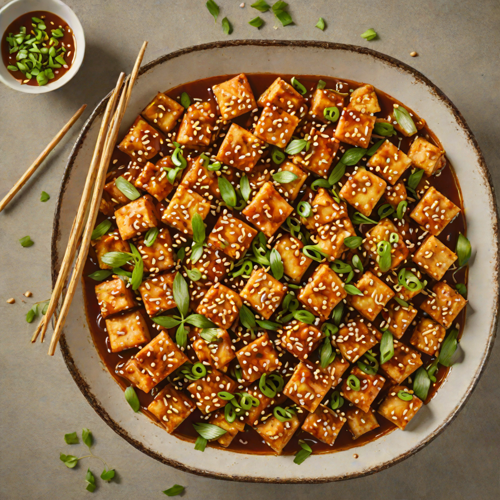 Stir-Fried Korean Spicy Tofu with Sesame and Scallions