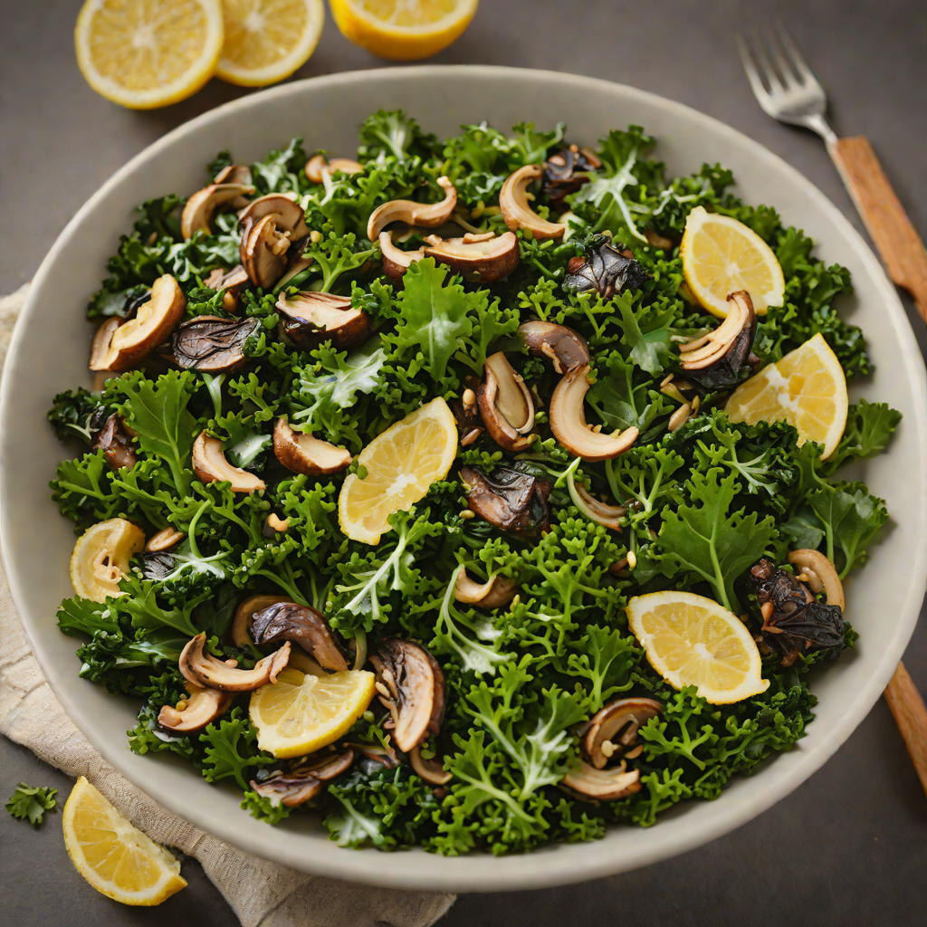 Sautéed Kale and Mushroom Bowl with Garlic and Lemon