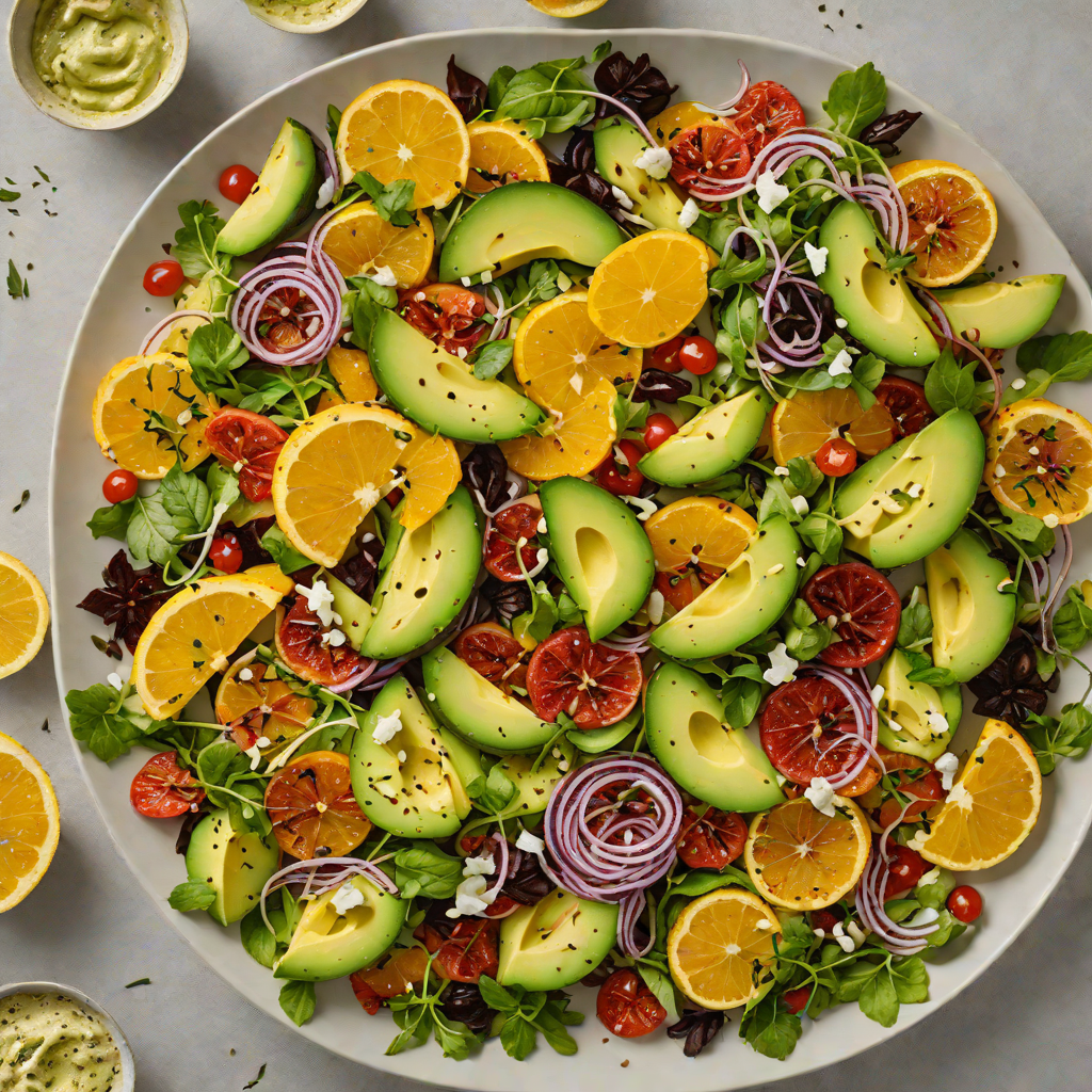 Charred Citrus and Avocado Salad with Tahini Dressing