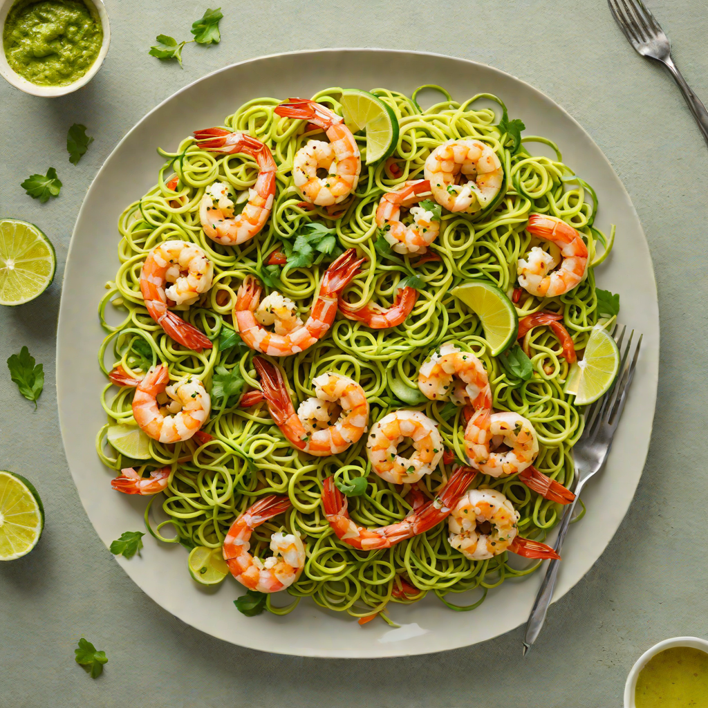 Sautéed Shrimp with Zucchini Noodles and Avocado Oil