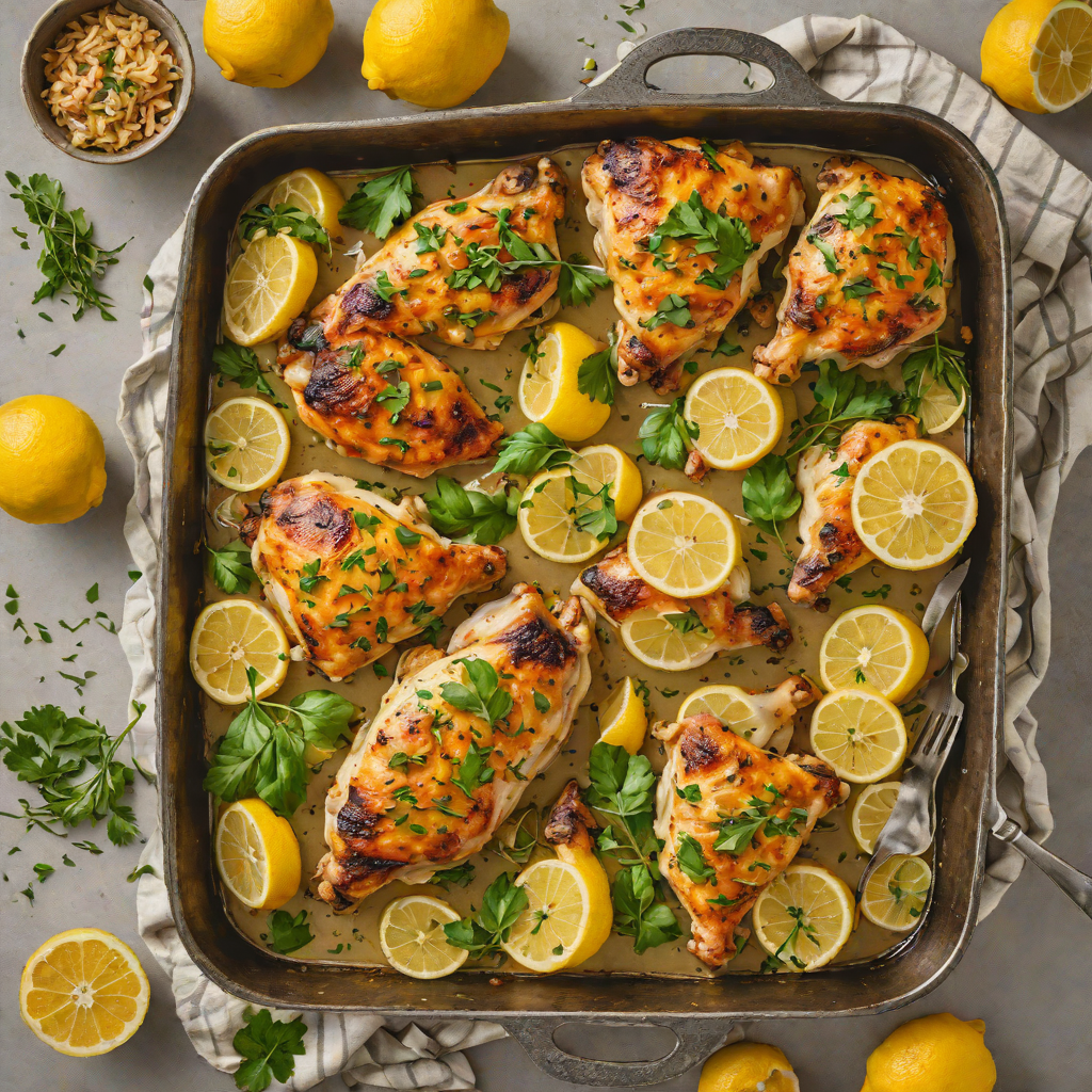 One-Pan Baked Lemon Garlic Chicken Thighs