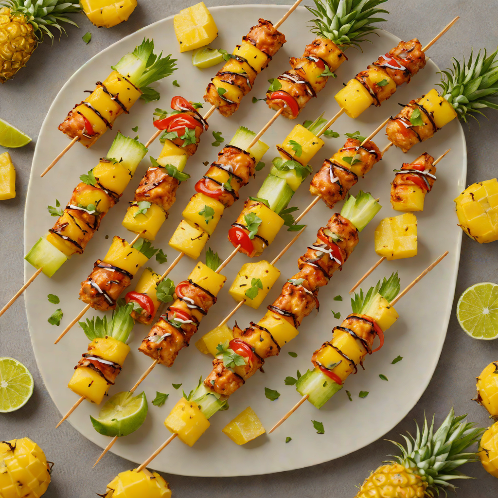 Mini Golf-Inspired Sweet and Spicy Pineapple Chicken Skewers