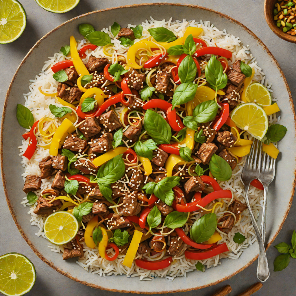 Coconut-Lemongrass Thai Beef Stir Fry with Basil