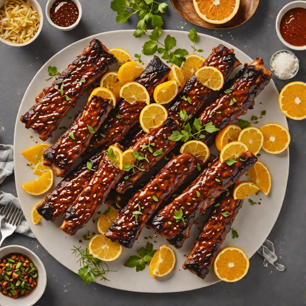 Charcoal-Grilled Citrus-Honey Glazed Pork Ribs