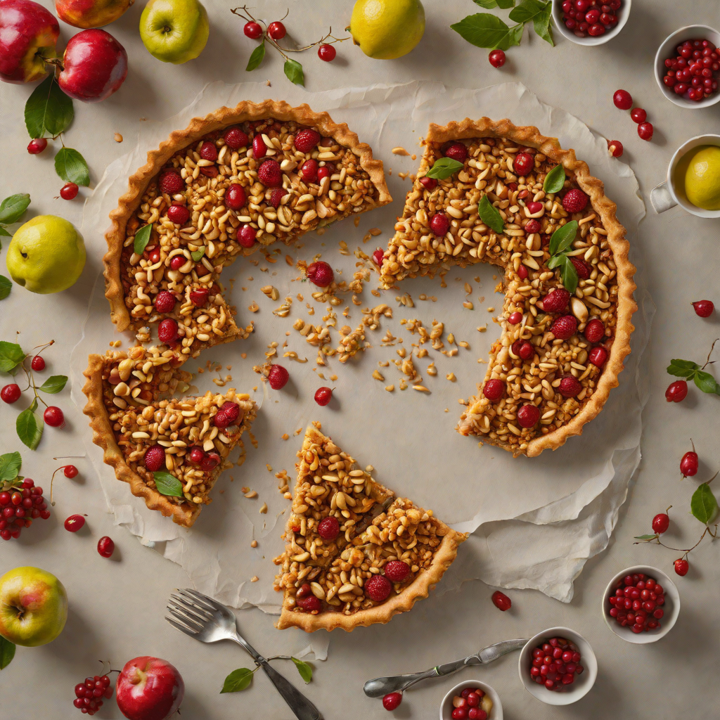 Quandong and Macadamia Crumble Tart