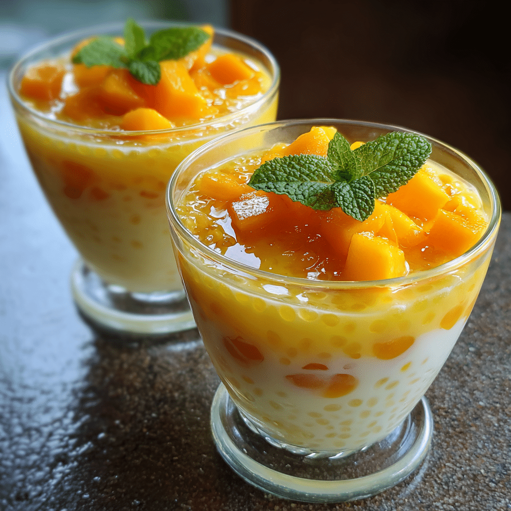 Creamy Mango Sago with Coconut Milk