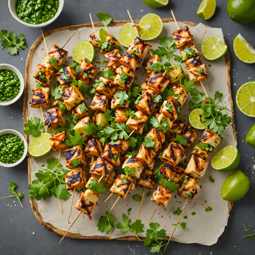 Coconut-Lime Chicken Skewers with Cilantro Chimichurri