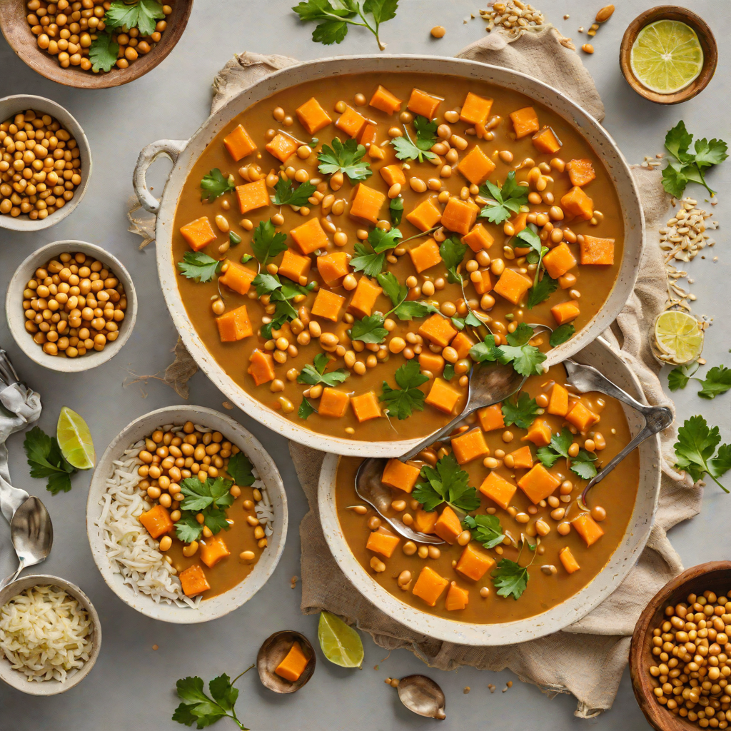 Coconut Lemongrass Vegan Curry with Sweet Potatoes and Chickpeas