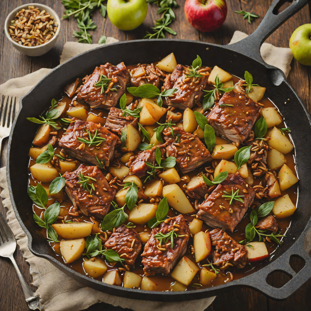 Skillet Braised Pork with Ohio Apple and Sage