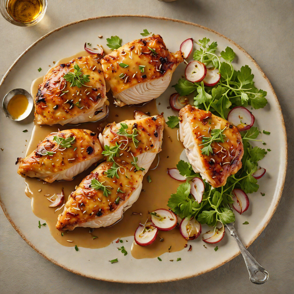 Pan-Seared Chicken with Honey-Mustard Glaze and Crisped Shallots