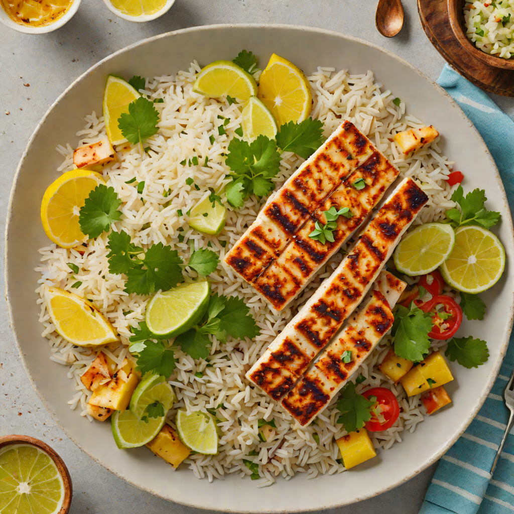 Citrus-Coconut Rice Bowl with Grilled Mahi Mahi