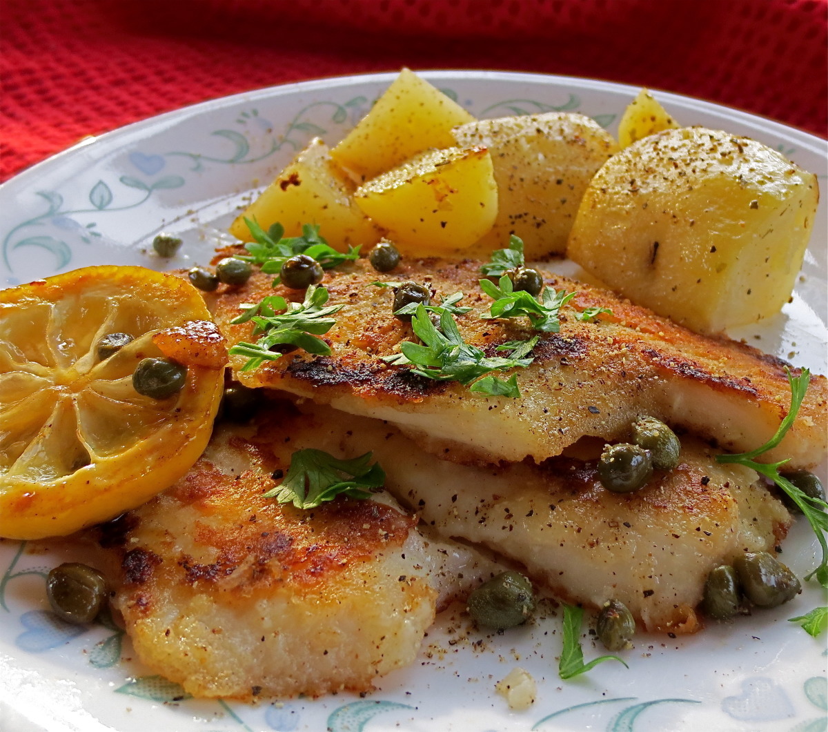 Grilled Chesapeake Bay Rockfish with Lemon-Caper Butter