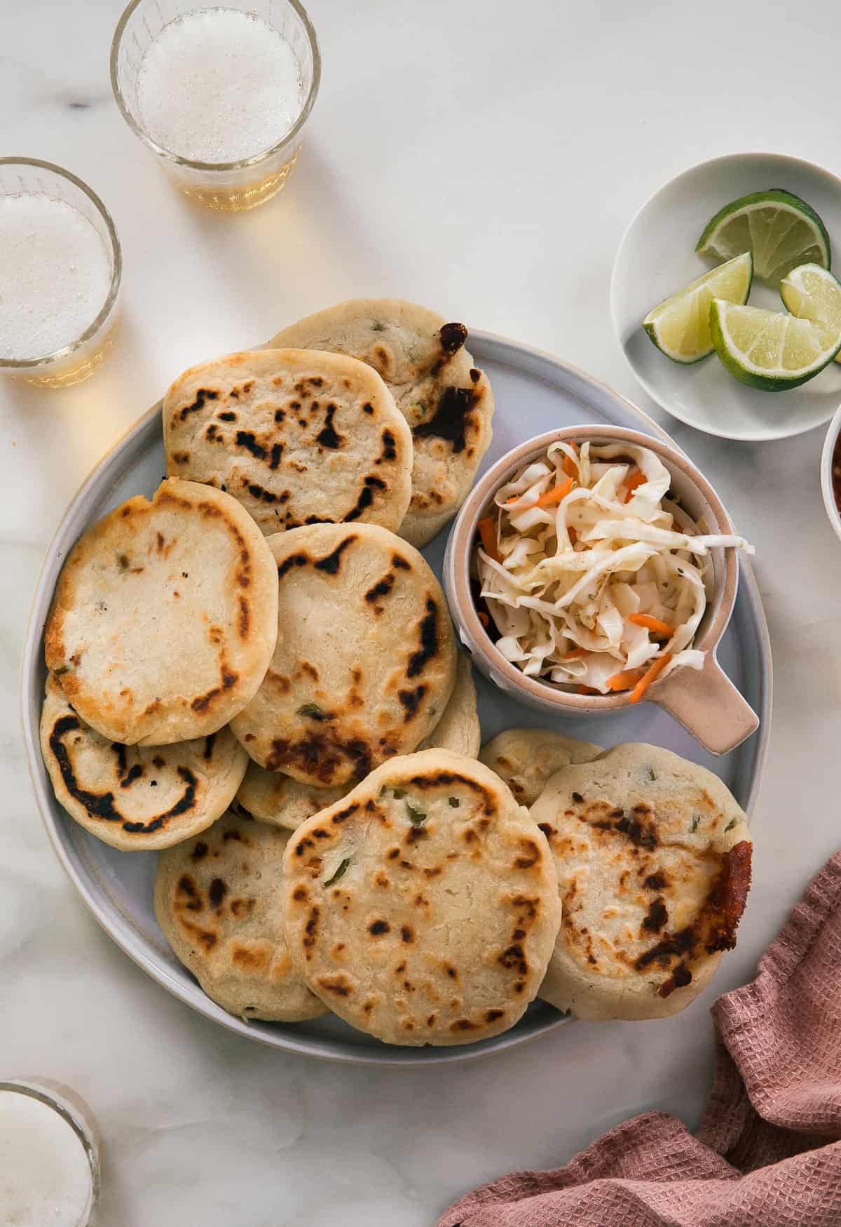 Stuffed Masa Pupusas with Cheese, Roasted Squash, and Pickled Jalapeño