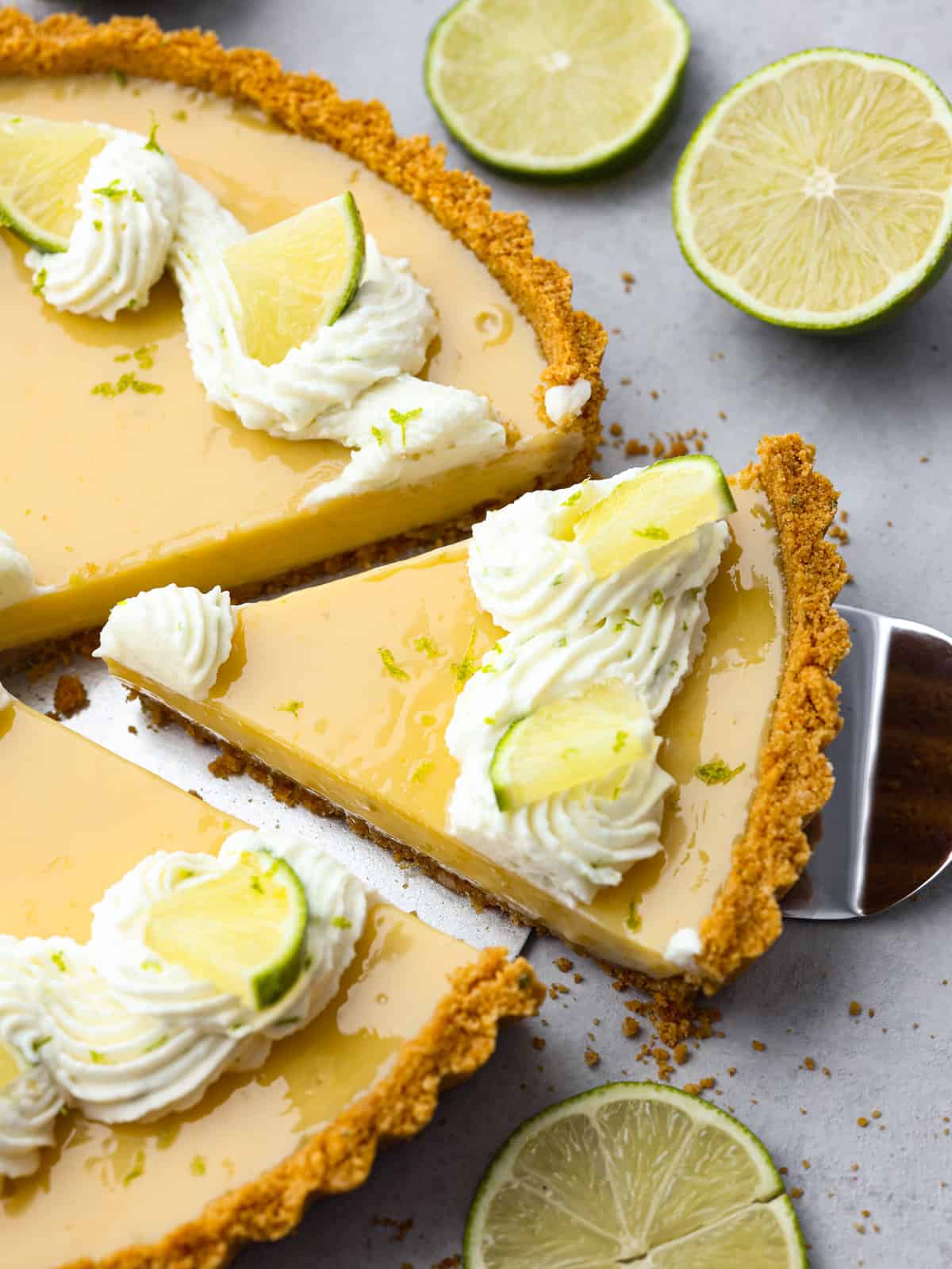 Lemon-Basil Key Lime Tart with Graham Cracker Crust
