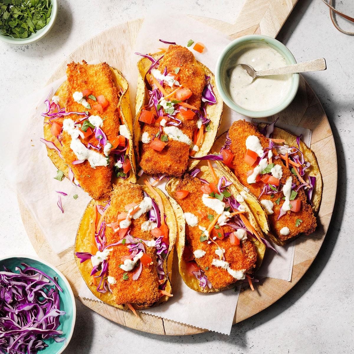 Air-Fried Crispy Fish Tacos with Keto Tortillas