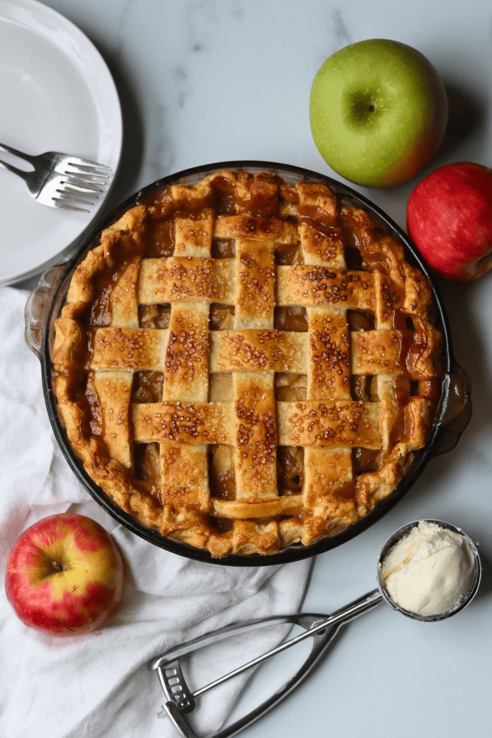 Rustic Sourdough Apple Pie with Brown Sugar Crust