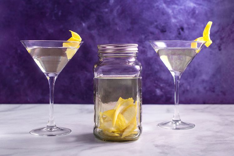 Vodka and Citrus Infused Lemon Basil Cocktail